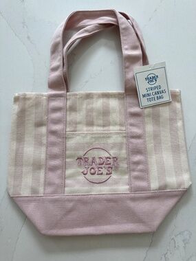 Trader Joe’s, striped mini canvas tote bag